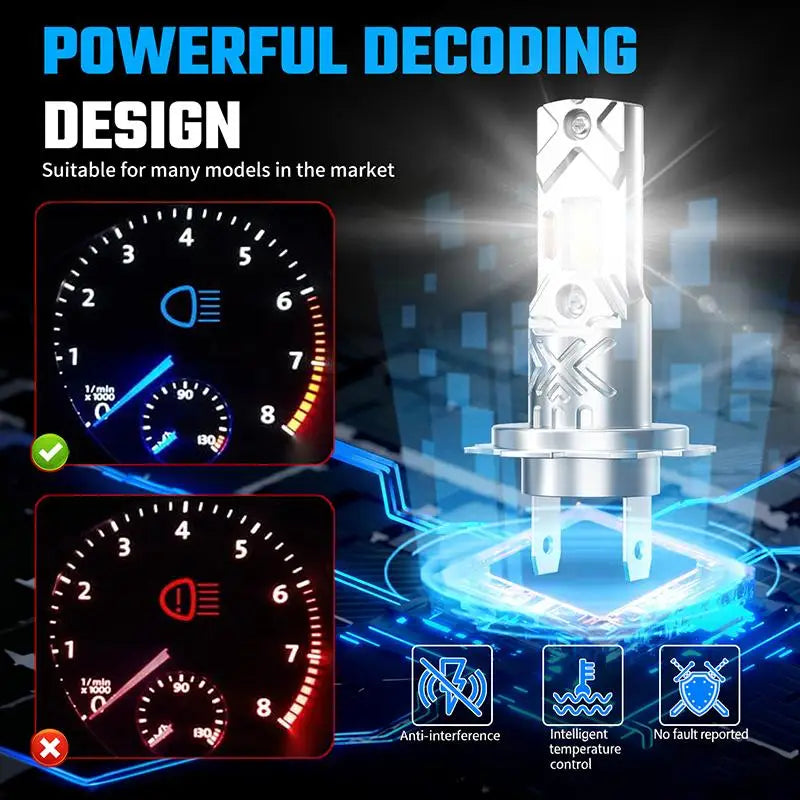 H7 H1 LED Headlight Bulbs 6000K CANBUS Plug & Play 12V 24V