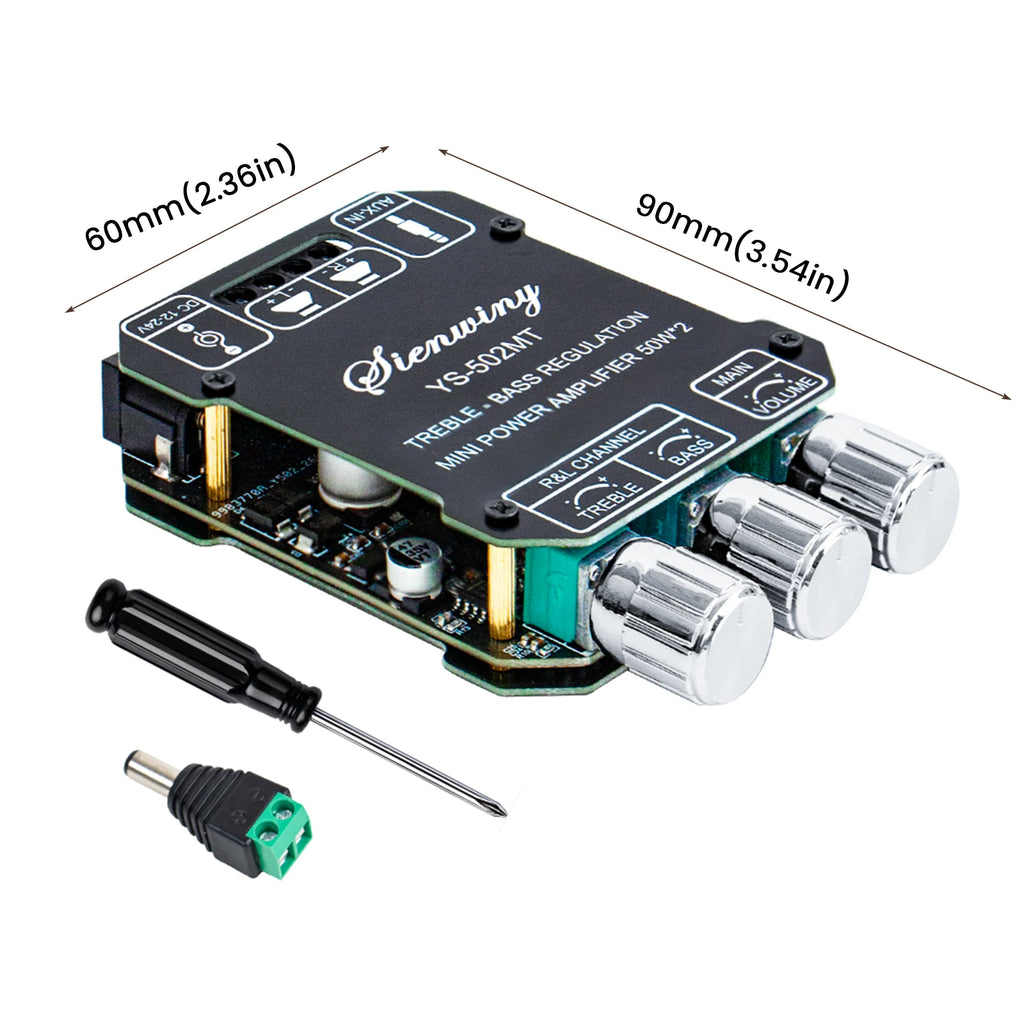YS-502MT Digital Power Amplifier Module BT AUX Input 50W+50W Hifi