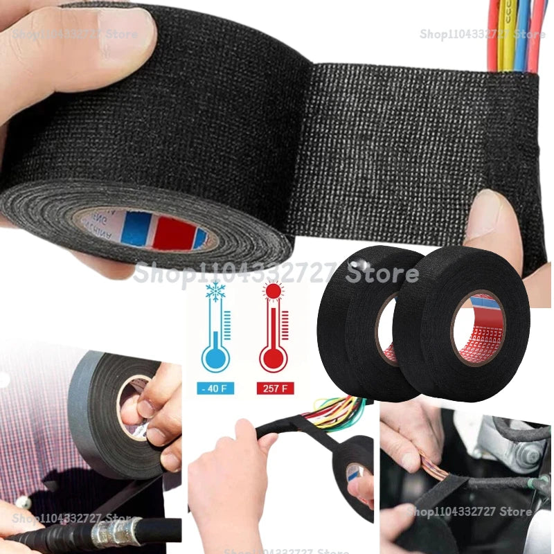 Heat-Resistant Wear-Resistant Car Electrical Fabric Tape Waterproof Soundproof Fabric Tape for Long-Lasting Wire Protection Zpaxo