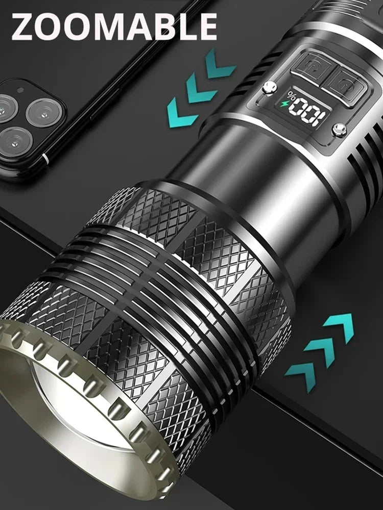ESMARTER Zoomable LED Tactical Flashlight USB-C Rechargeable