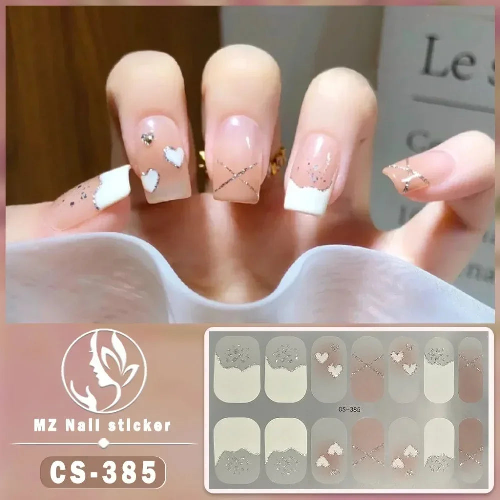 Baking Free Fashionable Nail Art Stickers Collection Manicure DIY Nail Polish Strips Wraps for Party Decor Zpaxo CS-385