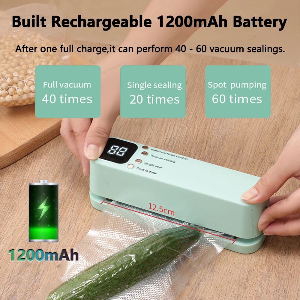 Food Vacuum Sealer USB Rechargeable Package Plastic Bag Mini Heat