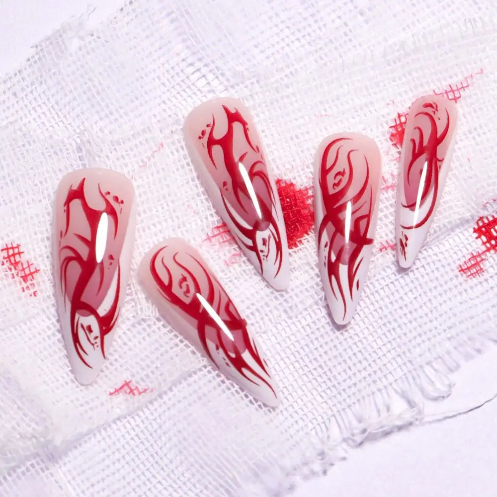 Manicure Long Almond False Nails Stiletto Ballerina Fake Nials Zpaxo