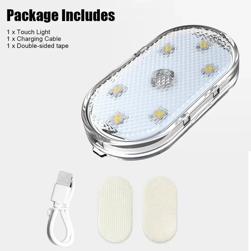 LED Touch Car Ceiling Light – USB Rechargeable Interior Lamp