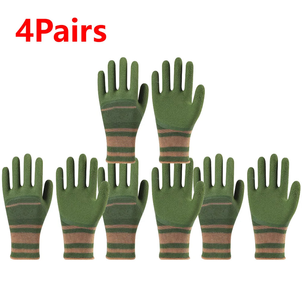 Gardening Gloves Yard Work Garden Gloves Puncture-Resistant Thorn-Proof Waterproof Planting Tool Indoor/Outdoor Protective Zpaxo 4 Pairs