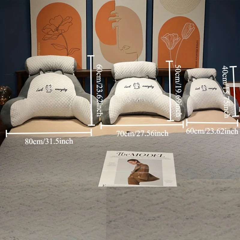 Ergonomic Reading Pillow Adjustable Back Support Soft Lumbar Bed Sofa