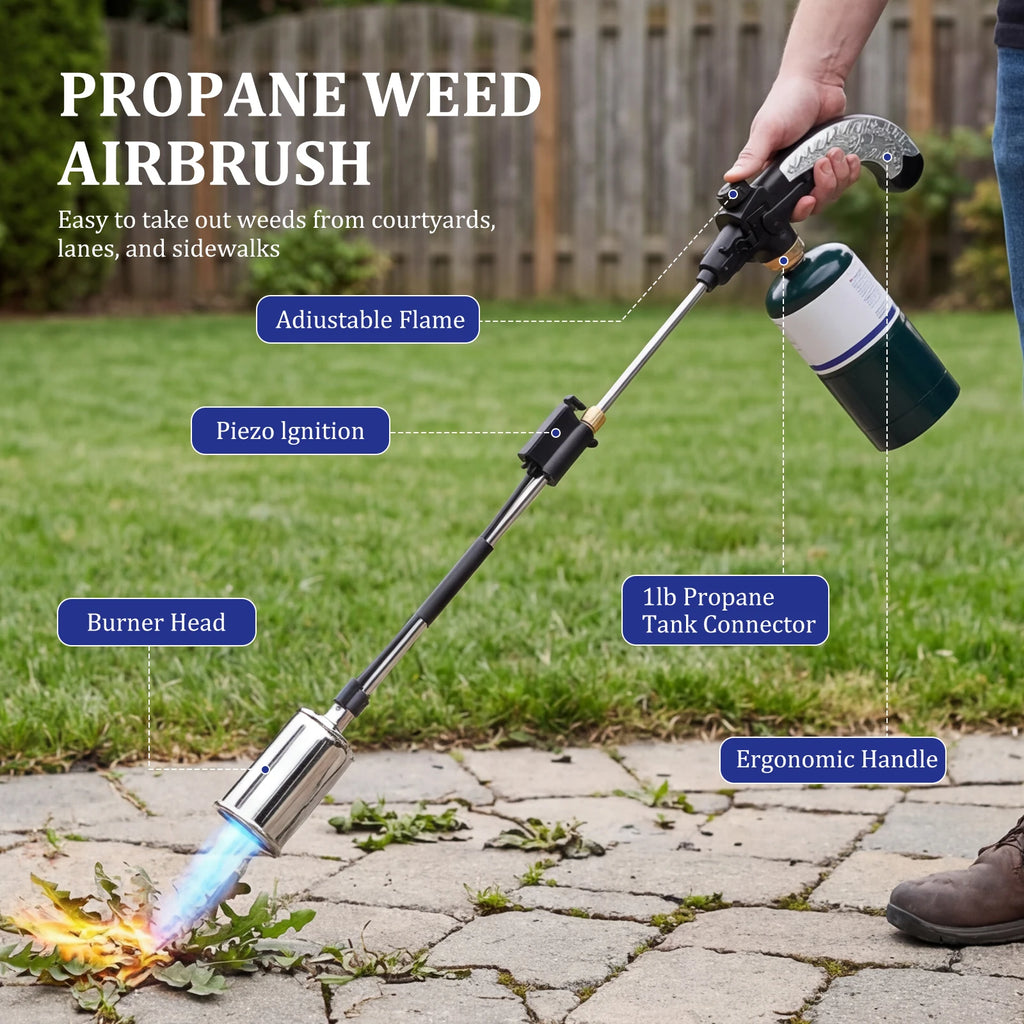Propane Torch Weed Burner 30 Inch Long Handle Piezo Ignition Grass Killer Blowtorch Snow Melter Heat Tool for Standard Gas Tank Zpaxo