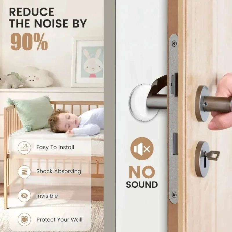 Self-adhesive Bumper Setdoor Handles Doorstop for Wall Transparent Wall Protector Anti Bump Washable Reusable Round DoorStopper Zpaxo
