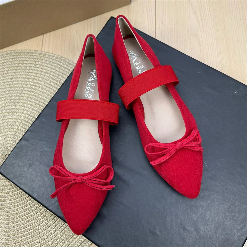 Flat Shoes for Women Spring and Autumn Red 2025 New Mary Jane Ballet Plus Size Women's Shoes Ladies Loafers Women zapatos Zpaxo