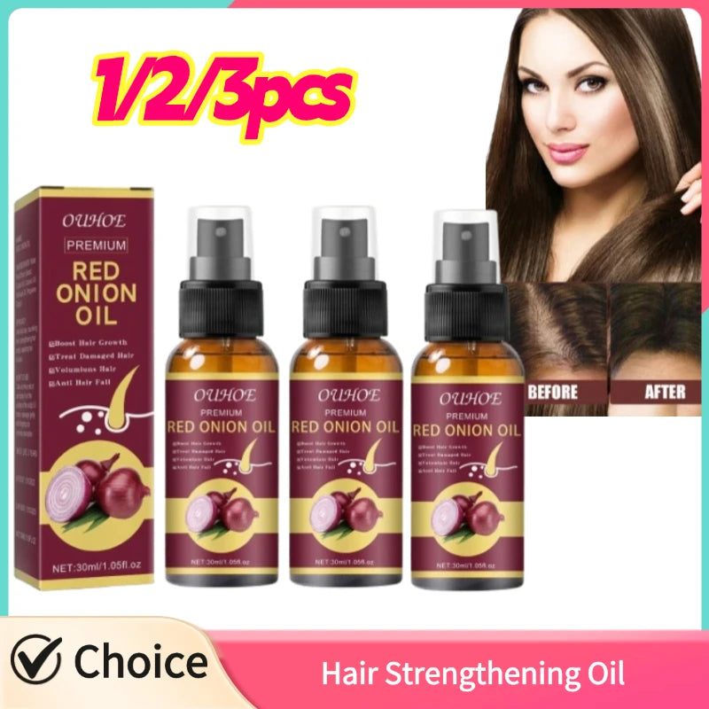 1/2/3pcs Red Onion Hair Care Essential Oil Hair Care Spray Nourish Hair Roots Improve Hair Texture Hair Care Zpaxo