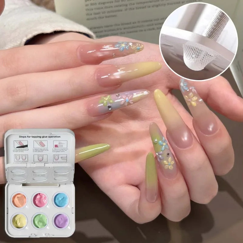6 Colors Cushion Gradient Painting Gel Colorful Ombre Patting Polish
