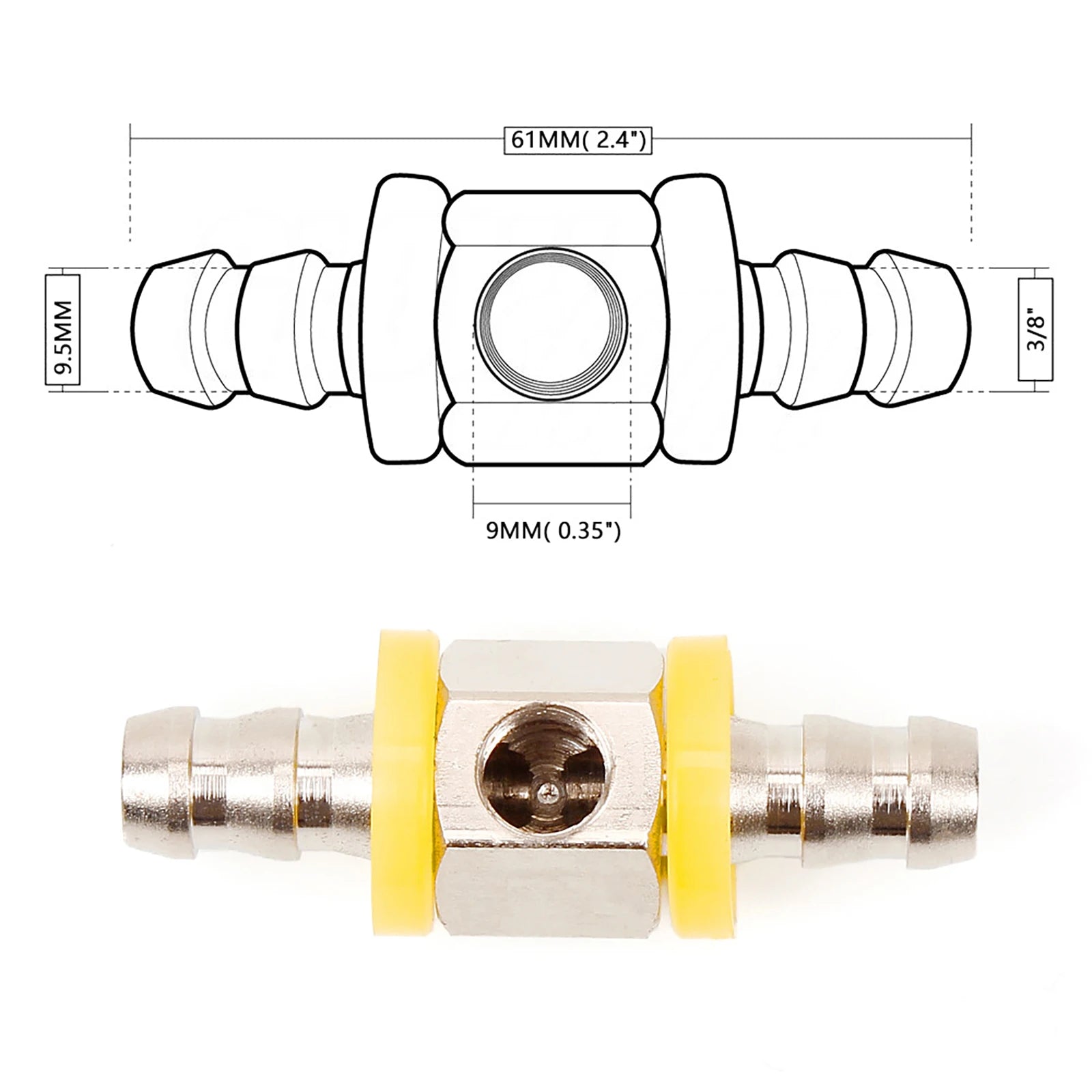 3 8 Fuel Line Pressure T Fitting Adapter Gauge Sensor Barbed Push