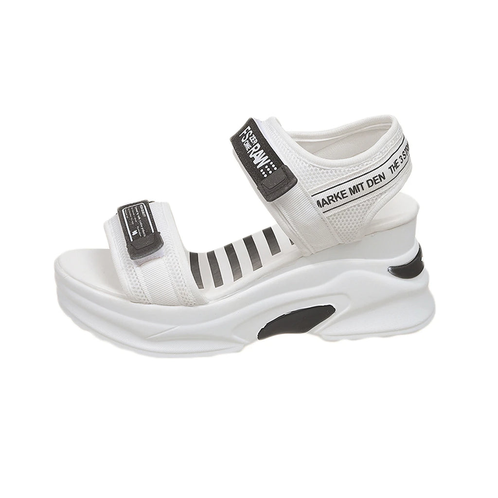 Summer Ladies Sandals Platform Wedge Heels Shoes Casual Heightening Zpaxo WHITE 38
