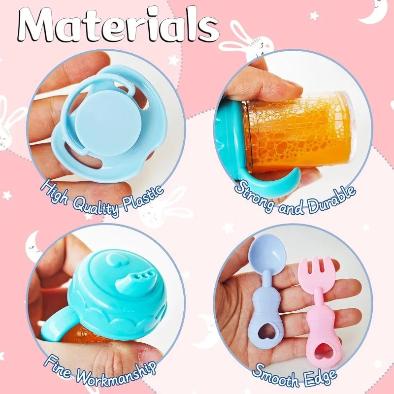 13-Piece Baby Doll Accessory Bottle Feeding Pretend Play Toy Magic