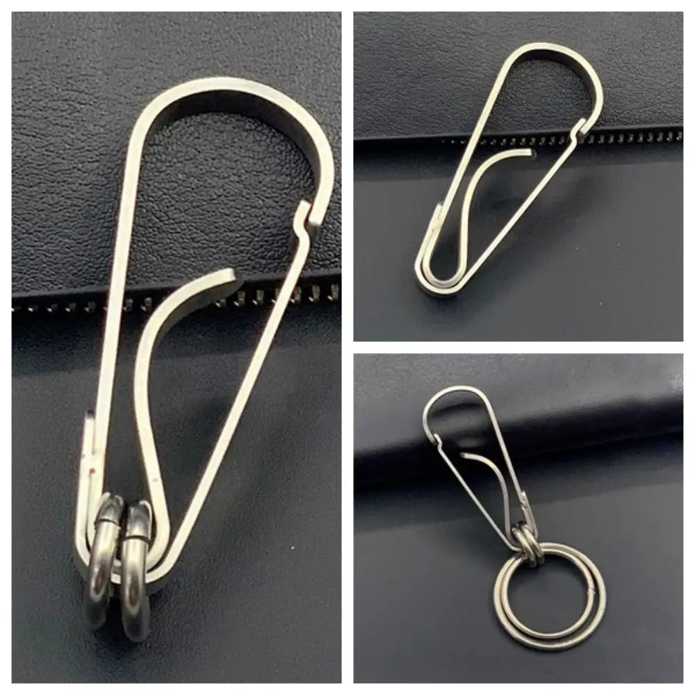 Business Style Carabiner Key Clip Theft-resistant Smooth Stainless Steel Men Key Rings Polishing Anti-fingerprint Car Key Chain Zpaxo