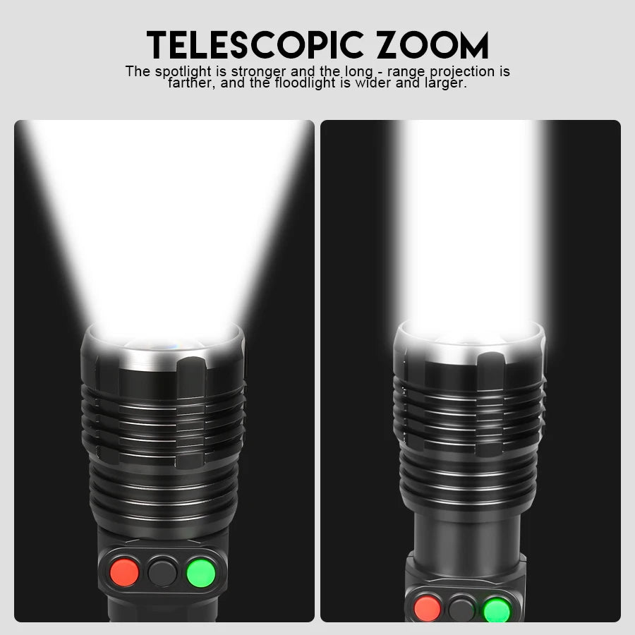 Rechargeable Multi-Color LED Tactical Flashlight with Zoom