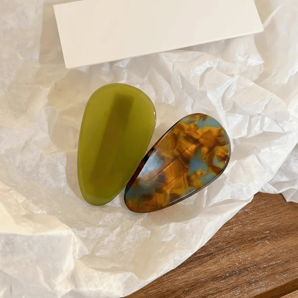 Fashion Vintage Colorful Hair Clip Drop Shape Headdress Barrettes Zpaxo Green