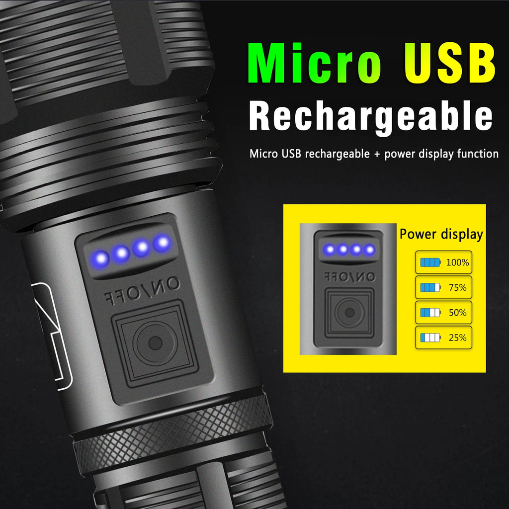 ZHIYU XHP70 Rechargeable Tactical Flashlight – 18650 USB-C