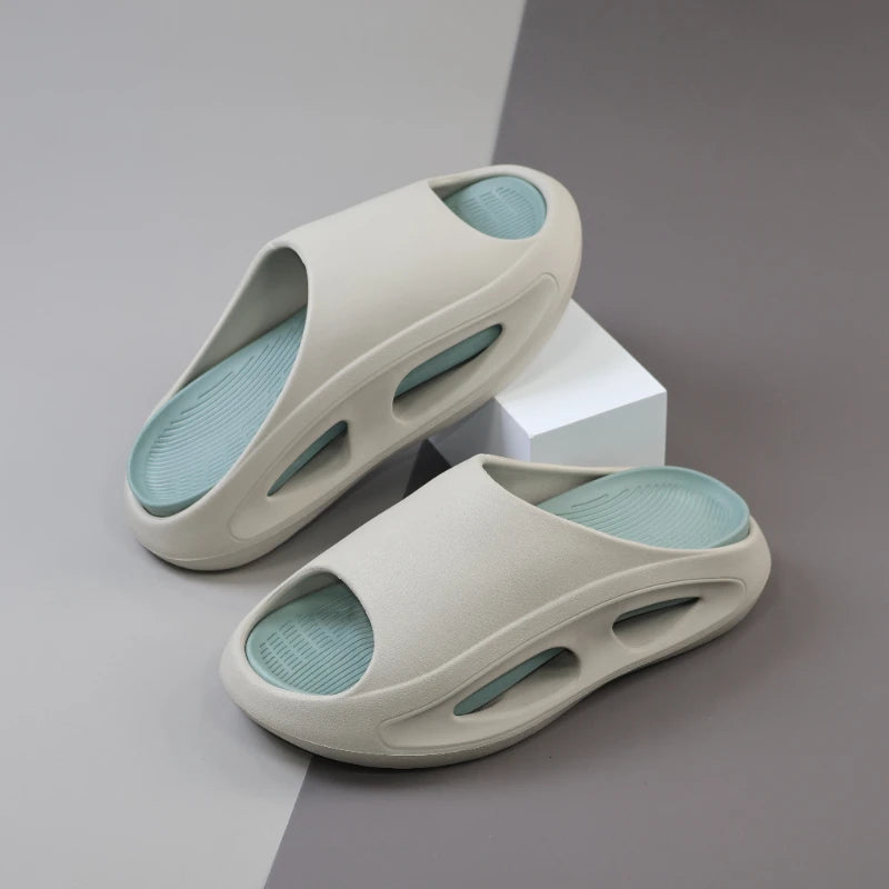 Outdoor Sports Slippers Thick Bottom Casual Beach Anti-slip Deodorant Zpaxo GRAY 40-41