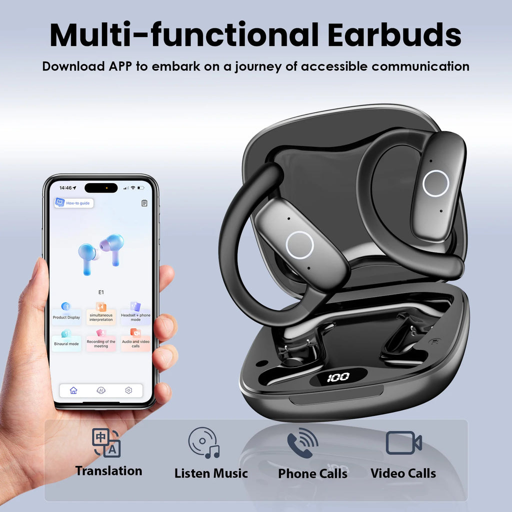 Bluetooth 5 4 Wireless Translation Headphone Multi Languages Business