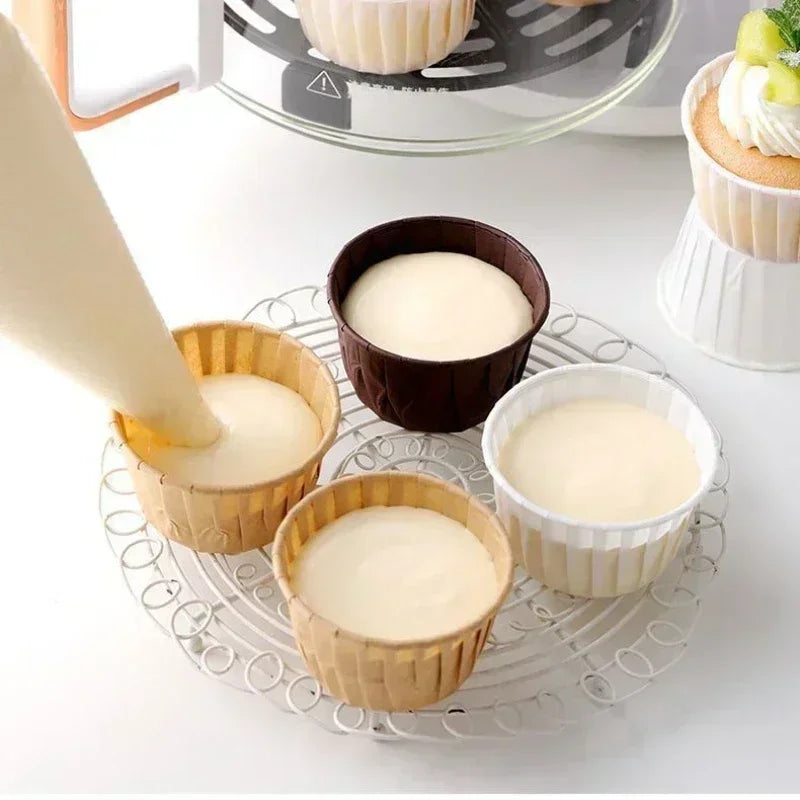 New 50pcs Muffin Cupcake Paper Cup Oilproof Cupcake Liner Baking Cup Tray Case Caissettes Cupcake Wrapper Paper Wedding Party Zpaxo
