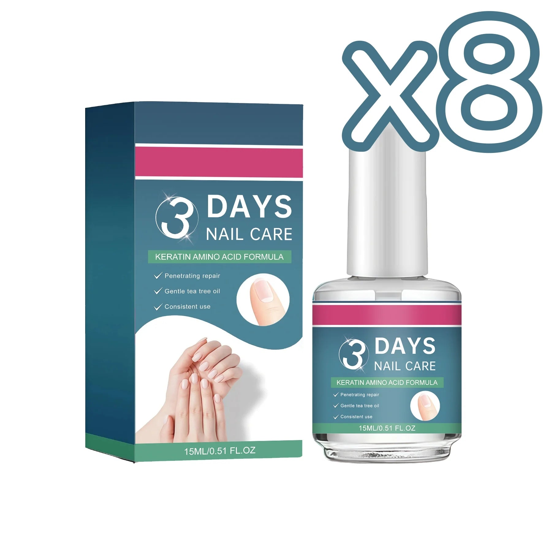 Plant-Based Nail Care Oil – Repair, Strengthen & Moisturize Nail Treatment Oil Zpaxo 15ml Boxed x 8