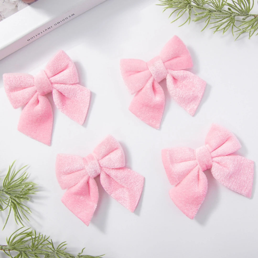 Velvet Christmas Bow Ornament – Pink, Green & White Tree Decor Christmas Bow Ornament Zpaxo
