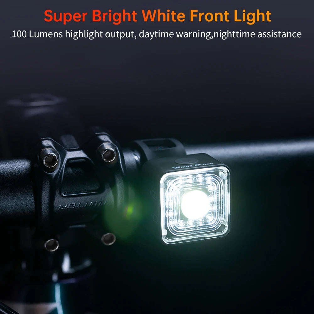 Bicycle Smart Brake Sensing Light Front Rear Sets IP66 Waterproof USB MTB Road Bike Taillight Night Cycling Safety 100/120LM Zpaxo