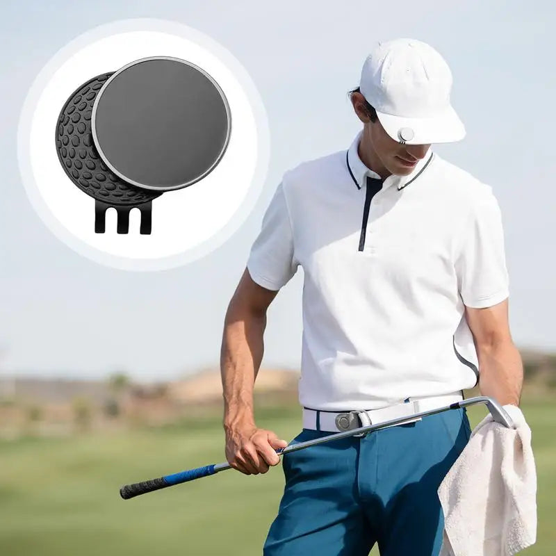 Golf Ball Marker Hat Clip Metal Magnetic Belt Pocket Clip-on Outdoor