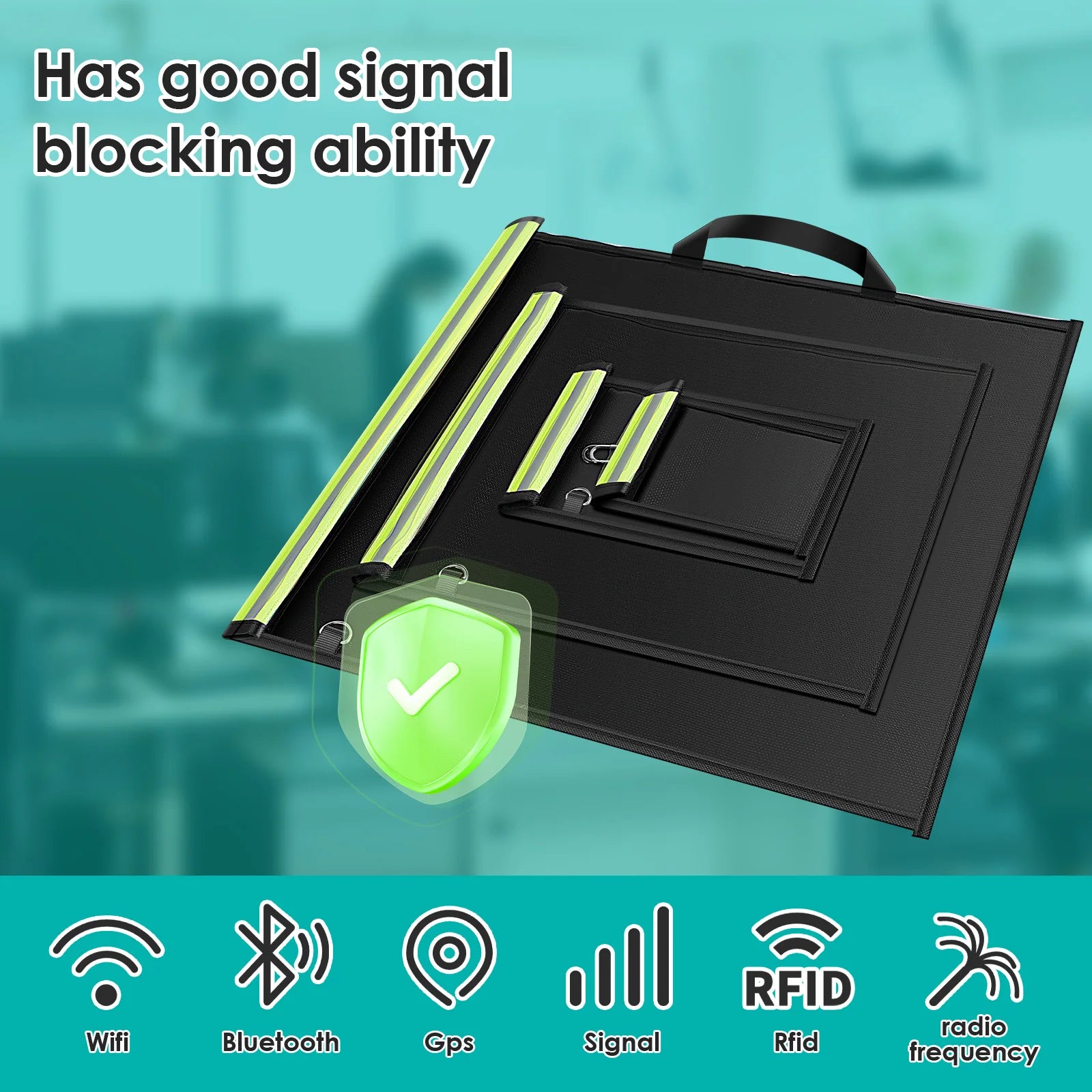 4Pcs Signal Blocker Faraday Bag RFID Faraday Pouch with Reflective Strip Anti-Tracking Signal Blocker Faraday Bag for Keys Phone Zpaxo