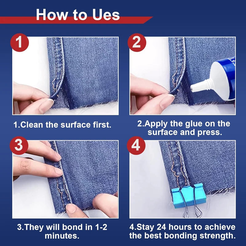 Fabric Sewing Adhesives Quick Drying Clear Glue Strong Repair