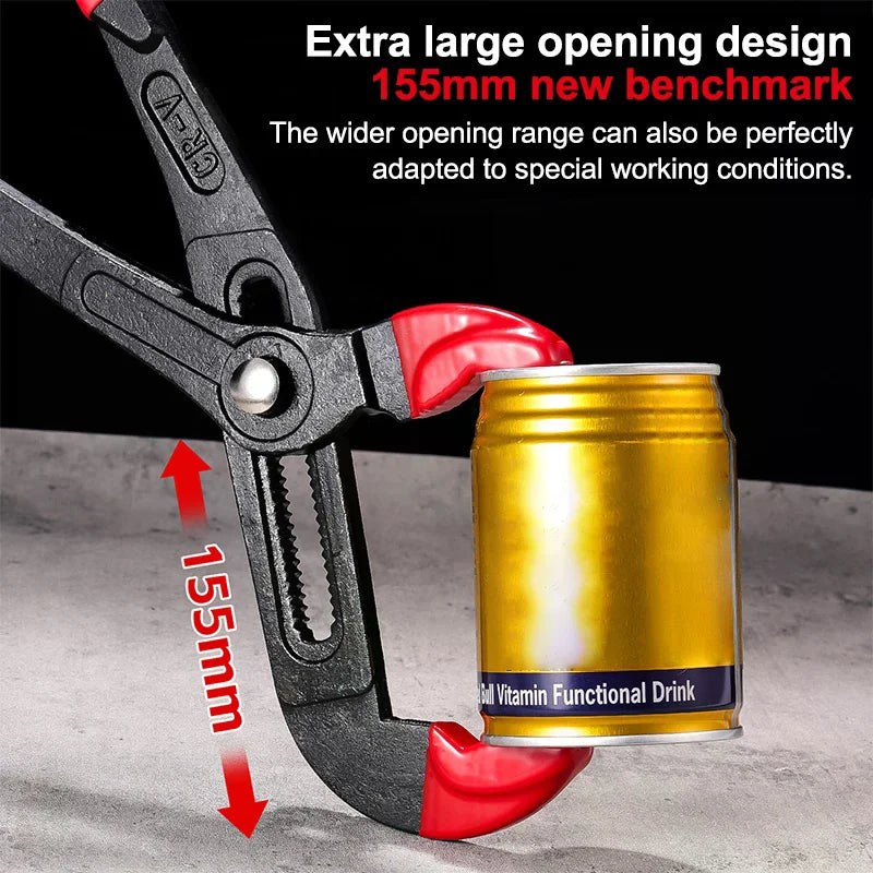 1Pcs Large Opening Water Pump Pliers 7/10/12inch Quick Adjustable Multifunctional Pump Pliers Quick-Release Plumbing Pipe Wrench Zpaxo