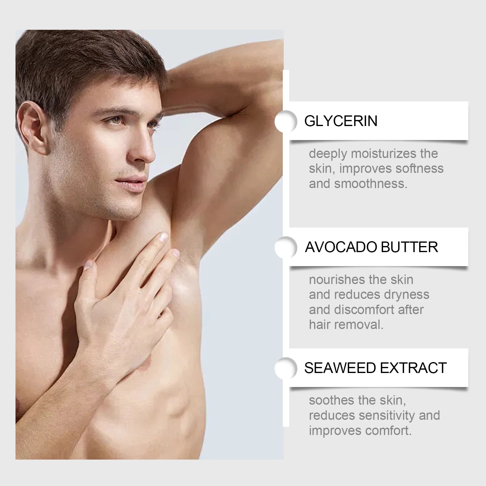East Moon Avocado Man Hair Removal Cream Intimate Areas Good Smelling Non Irritating Permanent Painless Body Beard Hair Remover Zpaxo