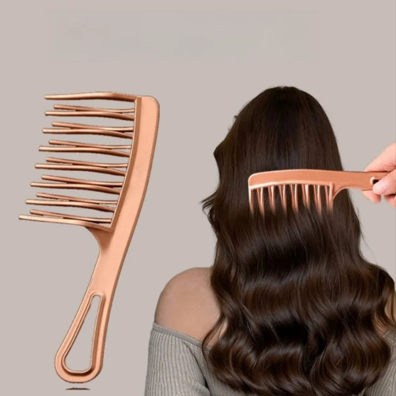 Double row big tooth comb wide tooth ladies special perm curly plastic large fluffy long hair styling comb Zpaxo