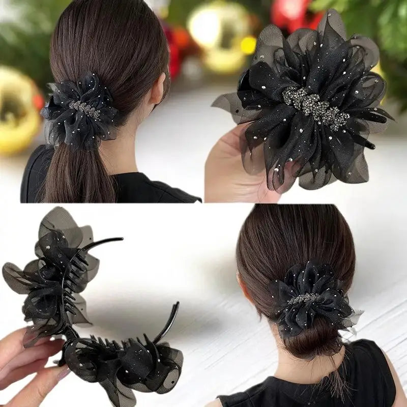 Trendy Wheat Spike Butterfly Knot Hair Clasp Ladies Back Head Chignon Zpaxo