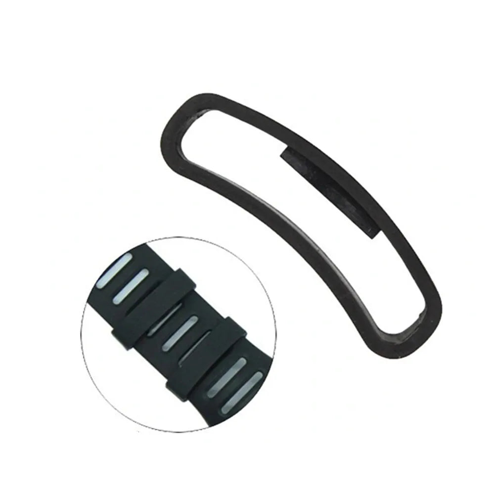 Black Watchband Silicone Band Rubber Watch Strap Loops Ring