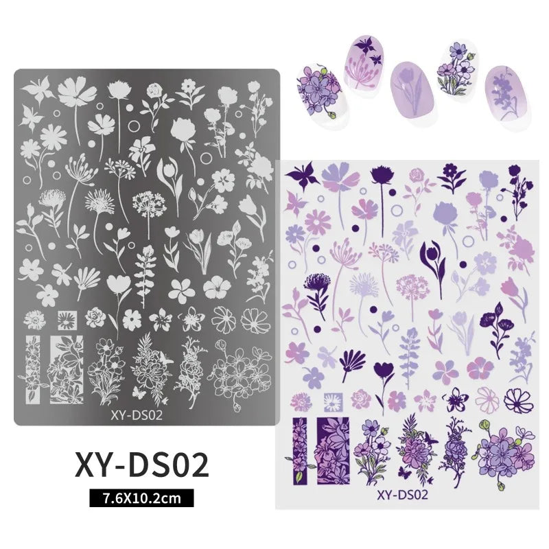 Lace Castle Nail Stamping Plates Ghost Skull Moon Star Butterfly Zpaxo 02