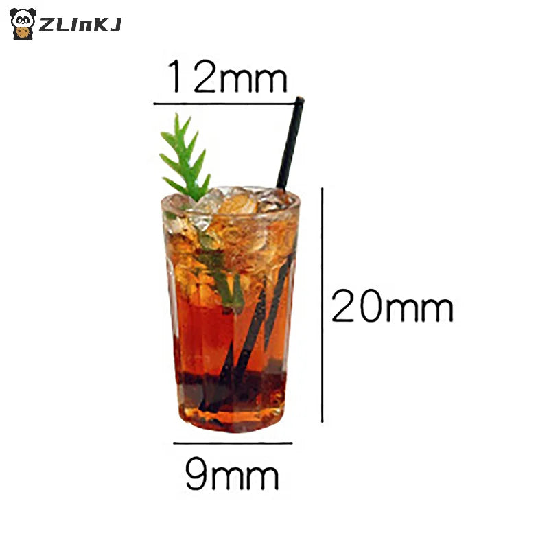▶1Pc Miniature Cafe Toy Decoration Model Mini Drink Iced American Latte Play House For Dollhouse Accessories Zpaxo
