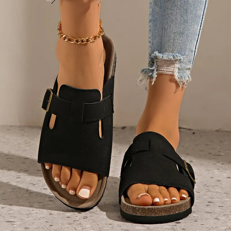 Fashion 2026 Women's Slippers Summer Adjustable Buckles Flat Sandals Zpaxo