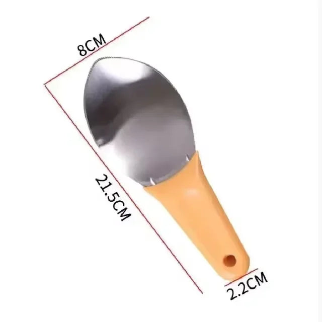Hot Multifunctional Mango Spoon Mango Knife Cutting Granule Tool Peeler Peeler Mango Avocado Scoop Kitchen Fruit Tool Zpaxo 1pcs