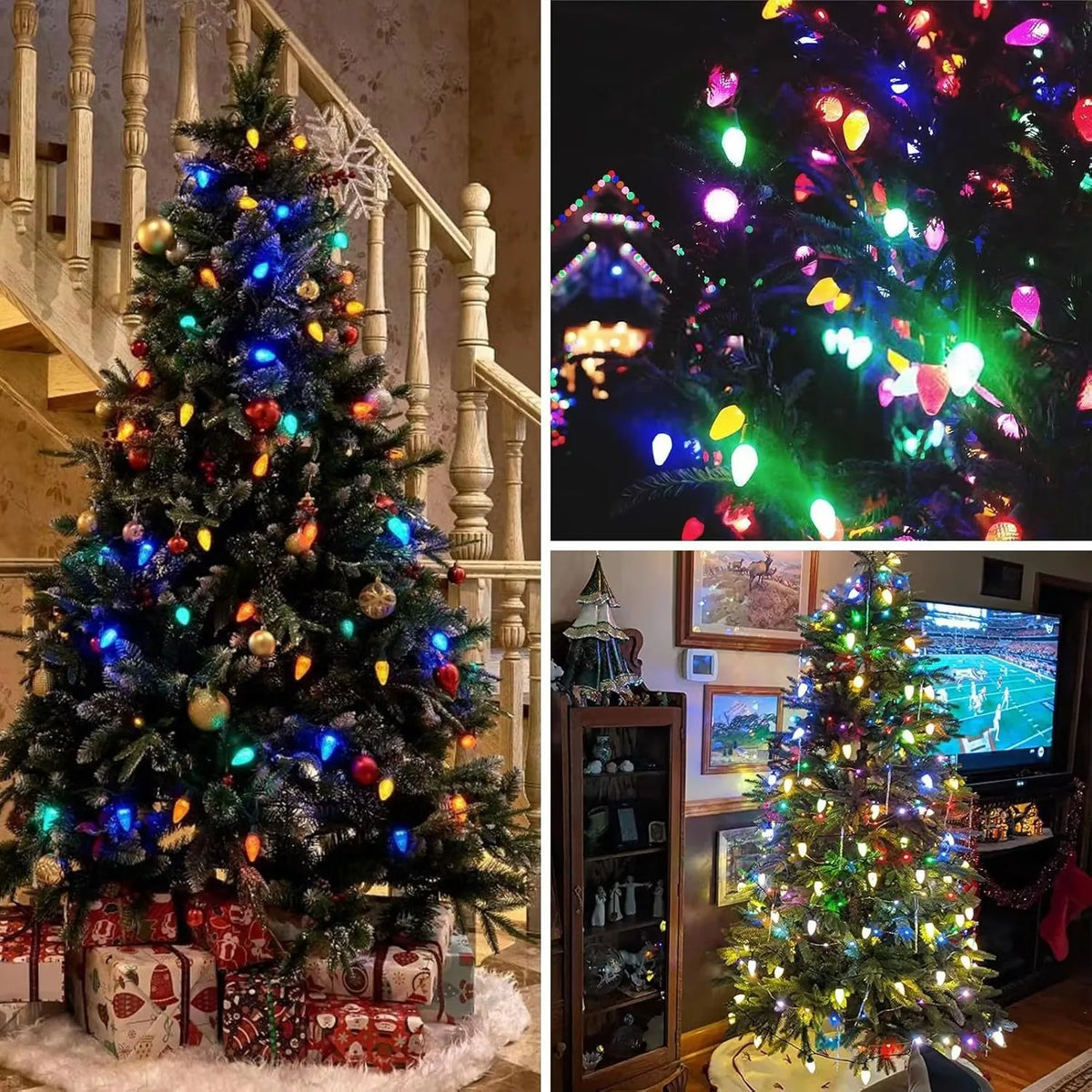 Outdoor Solar Powered Strawberry LED Christmas String Lights Waterproof Garden Fairy Tree Decorative Lamp for Patio Yard Holiday Zpaxo Green 12M100LED China Mainland