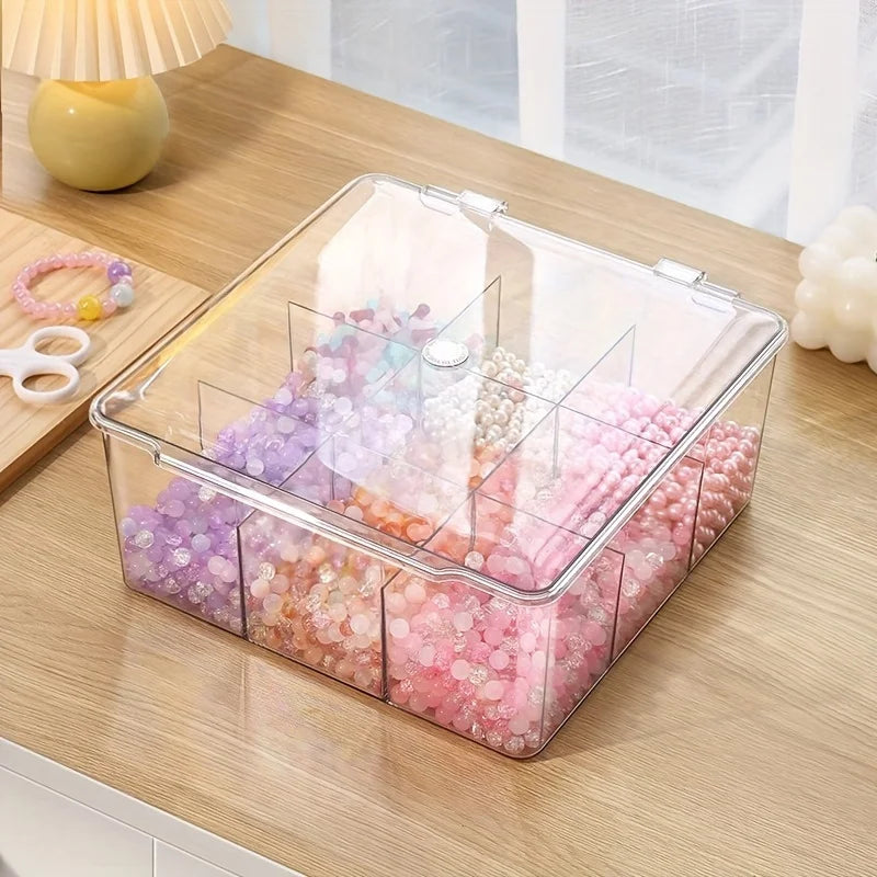 Acrylic Bead Organizer Lid Transparent Storage Box Jewelry DIY Crafts