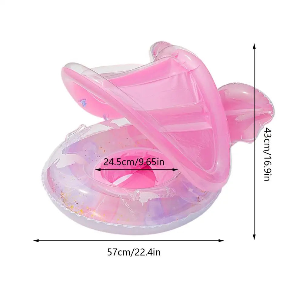 Baby Float Sun Protection Baby Rafts For Pool With Canopy Butterfly Shape Lounge Mat Boat Water Chair For Outdoor Play Swimming Zpaxo Pink United States