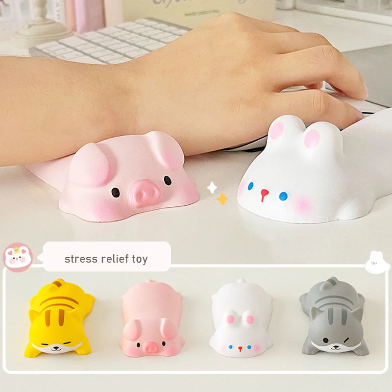 Ergonomic Mouse Pad Wrist Pad Cute Animal Dog Cat Bear Toys Silicon Gel Non-slip Wrist Rest Support Mat Computer Mousepad For PC Zpaxo