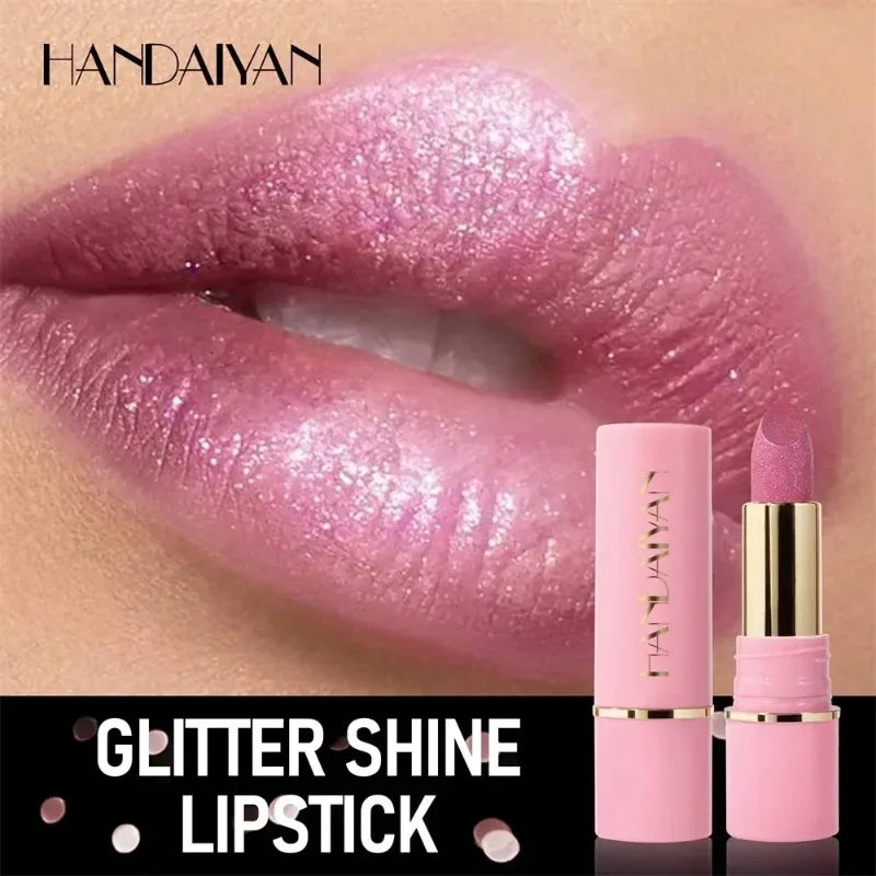 8 Colors Diamond Shimmer Lipstick Purple Metallic Glitter Pearlescent
