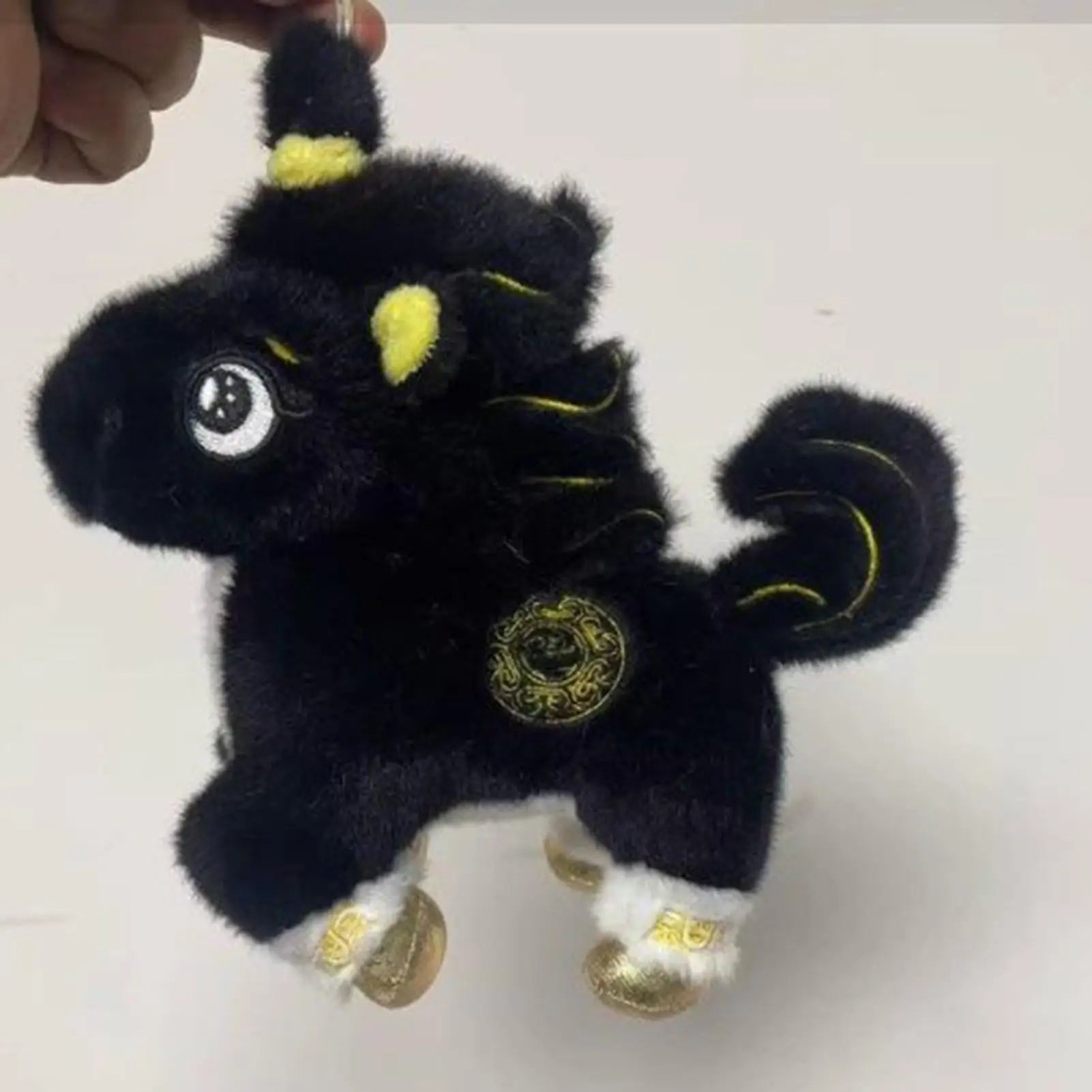 Horse Stuffed Animal Chinese Mascot Key Ring Bag Charm Auspicious Stuffed Animal Keychain For Handbag Purse Tote Spring Festival Zpaxo