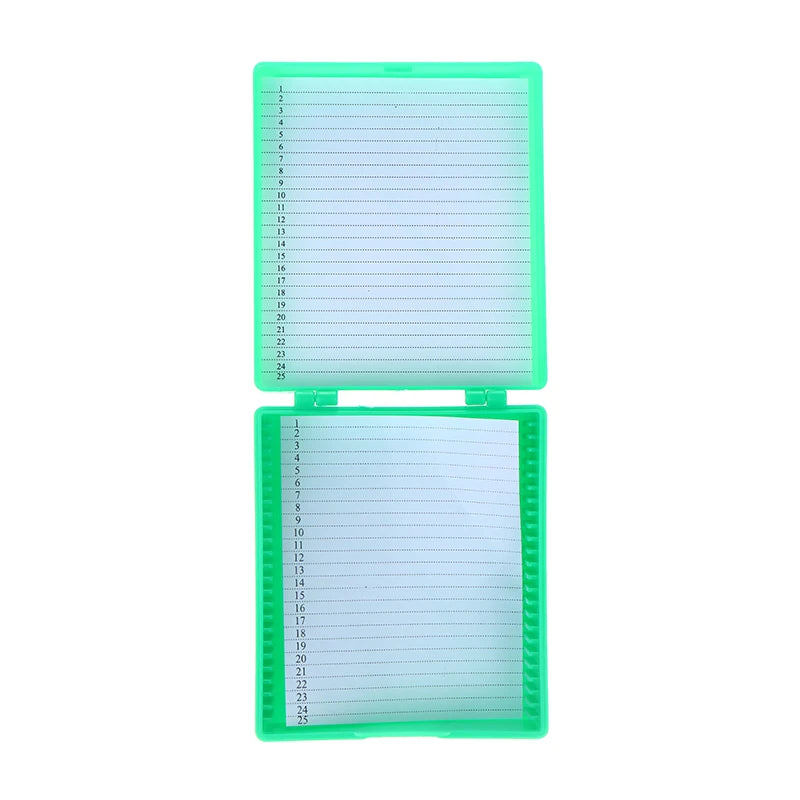 Slide Microscope Box 4 Plastic Glass Holder Prepared Slides Zpaxo Green
