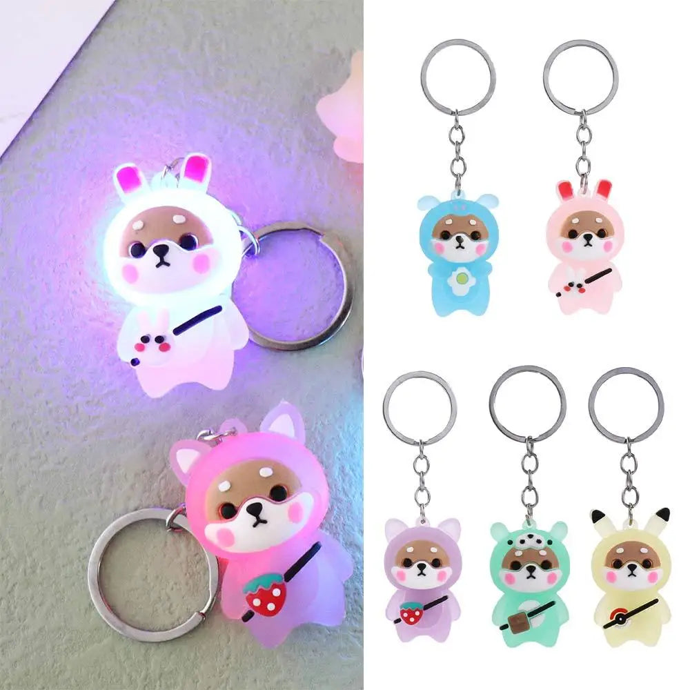 Boy Girl Doll Bear Pendant Bag Key Chain Shoulder Keychain Flashing Zpaxo