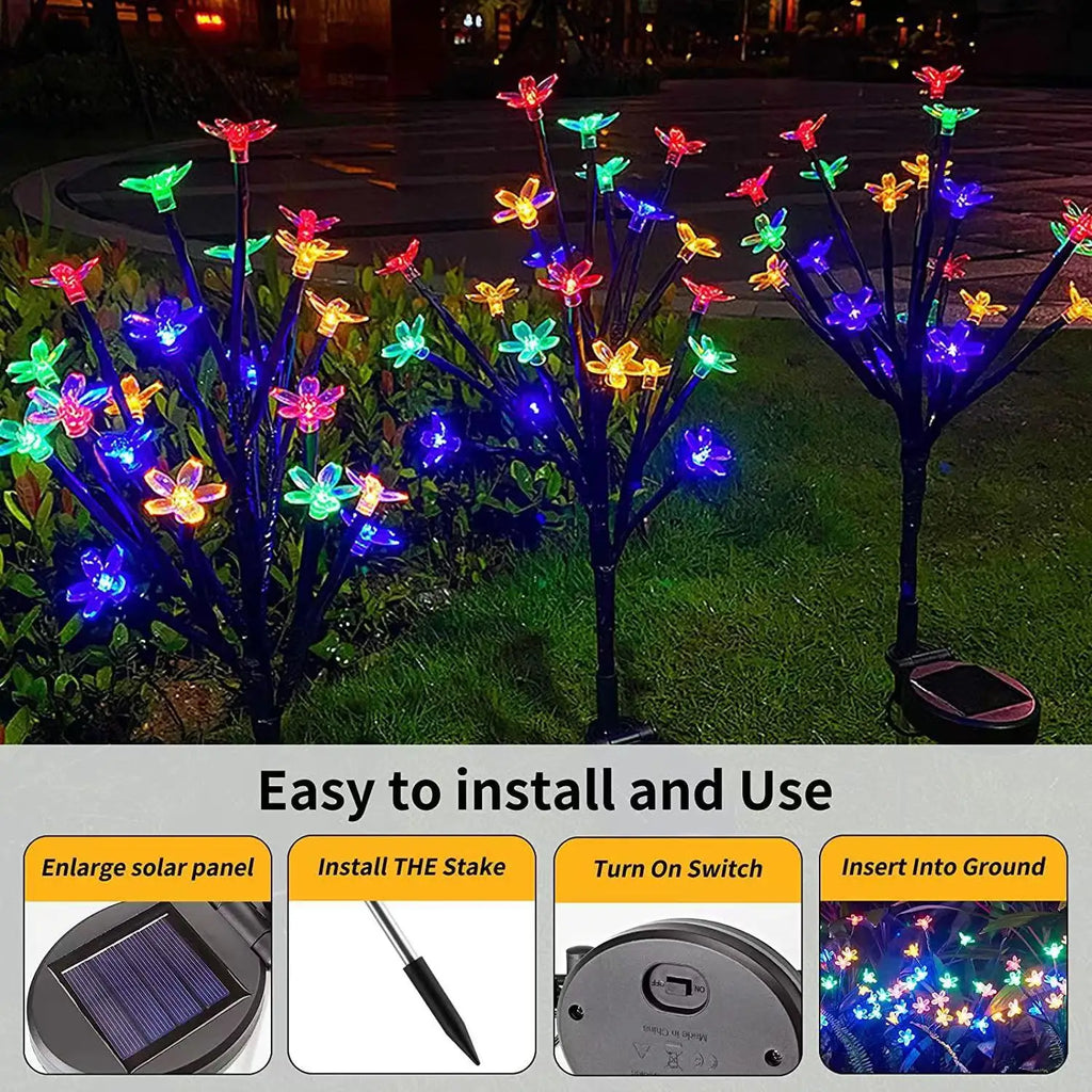 Solar Garden Lights Outdoor Christmas Decoration 2026 Cherry Blossom Zpaxo