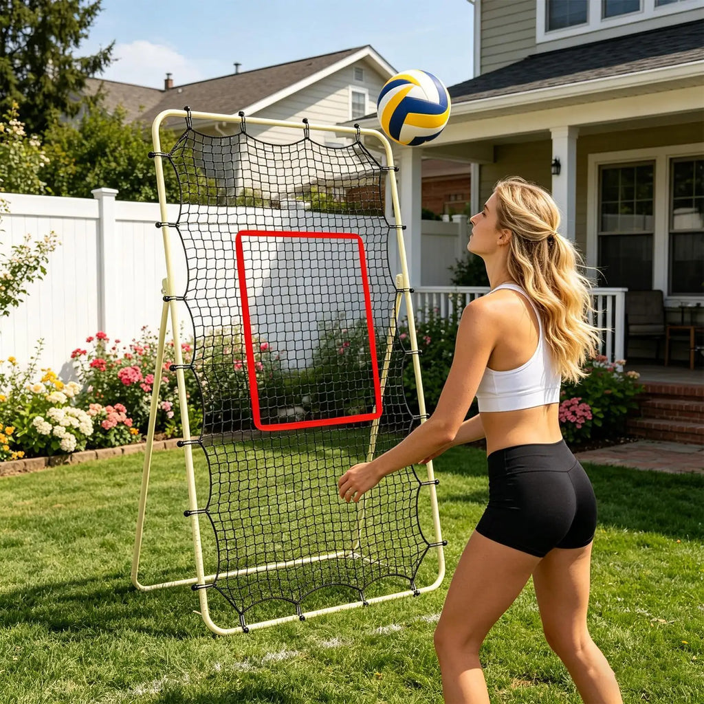 Volleyball Rebounder Net Mesh Adjustable Catcher Fit 74Ft Frame 28